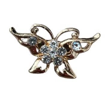 Broche Guld Sommerfugl Med Sten