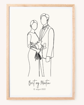 Bryllups Plakat Med Dato Ramme 99kr