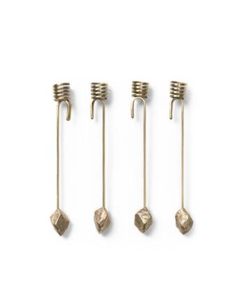 Ferm Living Stone Christmas Tree Candle Holders Brass