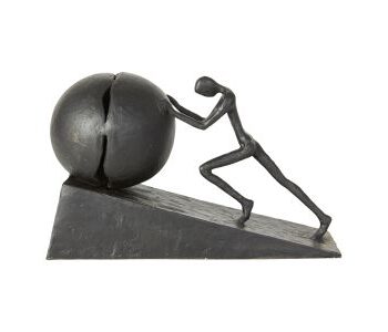 Figur Mand Skubber Kugle