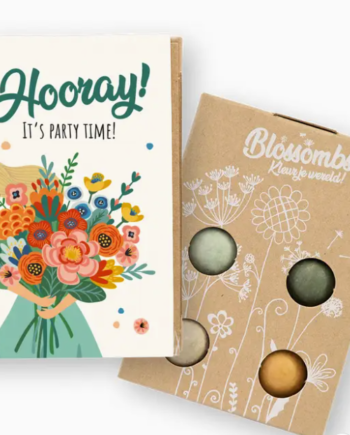 Gaveæske  Hooray  Party Time Med Blomsterbomber