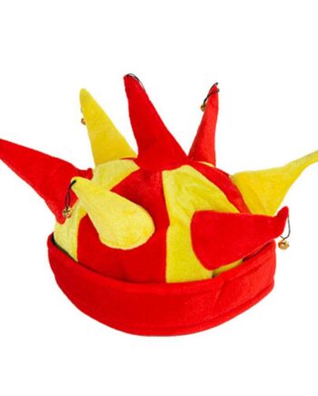 Harlekin Klovnehat Rød Gul Festhat Til Børn