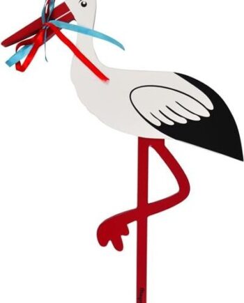 Magni Fødselsstork Træ Rødt Blåt Bånd