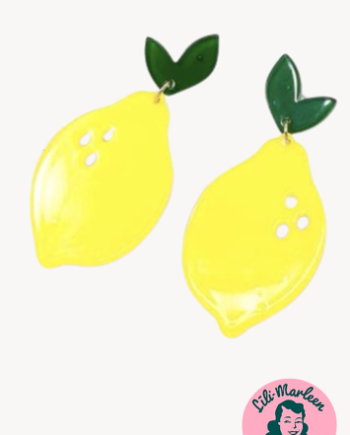 øreringe Store Citroner Grønne Blade