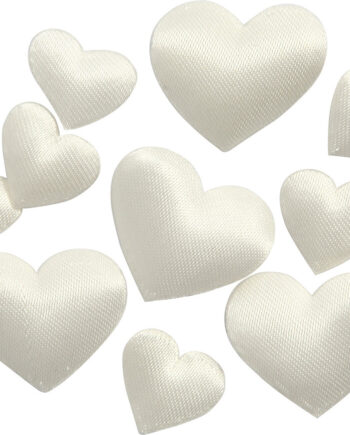 Satinhjerter Str  Tykkelse Råhvid Stk