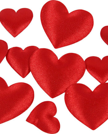 Satinhjerter Str  Tykkelse Rød Stk
