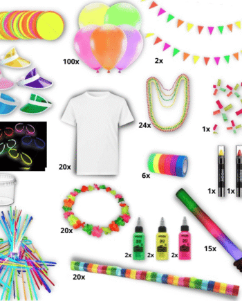 Stor Neon Fest Pakke Inkl Maling Knæklys Shits