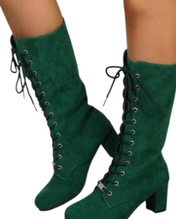 Vintageinspireret Ruskindssnørestøvler Vintageinspireret Grønne