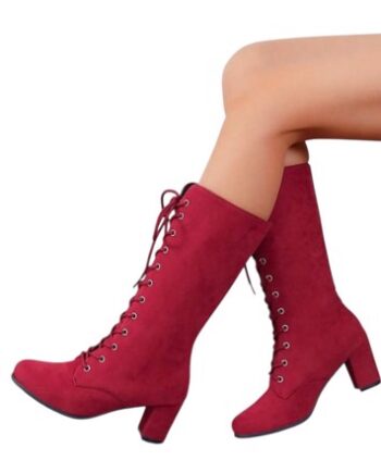 Vintageinspireret Ruskindssnørestøvler Vintageinspireret Røde