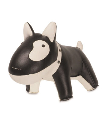 Zny Dørstop Bull Terrier Sort Zny Dyr