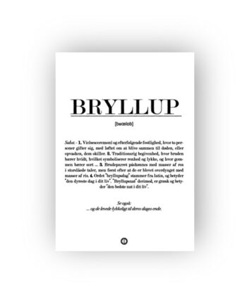 Bryllup Citatplakat Kort