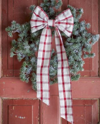 Dekorationssløjfe  Ruby Rød Hvid Ternet Blomingville