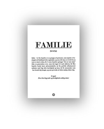 Familie Citatplakat Kort