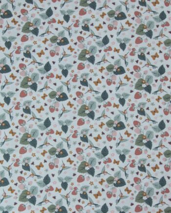 Garden Party Kolibri Jordbær Patchwork 100 Bomuld