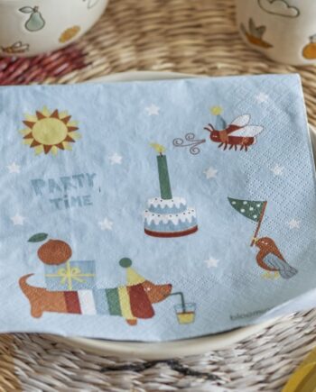 Servietter  Charlie Blå Party Time Bloomingville Stk