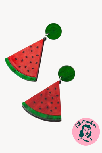 Miss Watermelon Store Vandmelon øreringe Med Glans