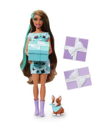 Barbie Party Unboxed Brunette Dukke