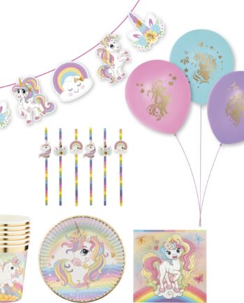 Unicorn Party Box Enhjørning Pynt Personer Dele
