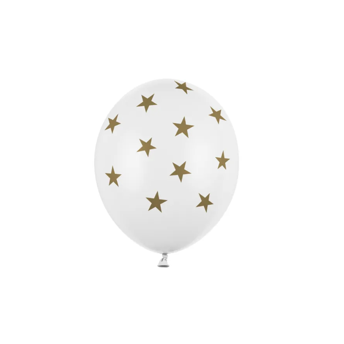 Ballon Med Guld Stjerner Hvid