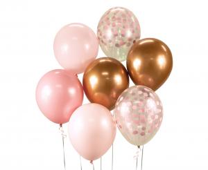 Ballonbuket Pink Kobber Stk