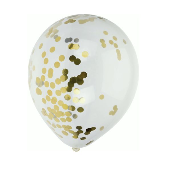 Balloner Med Konfetti Stk Guld