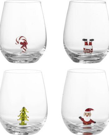 Bloomingville Misa Drikkeglas Juletema Klar Glas Sæt Med