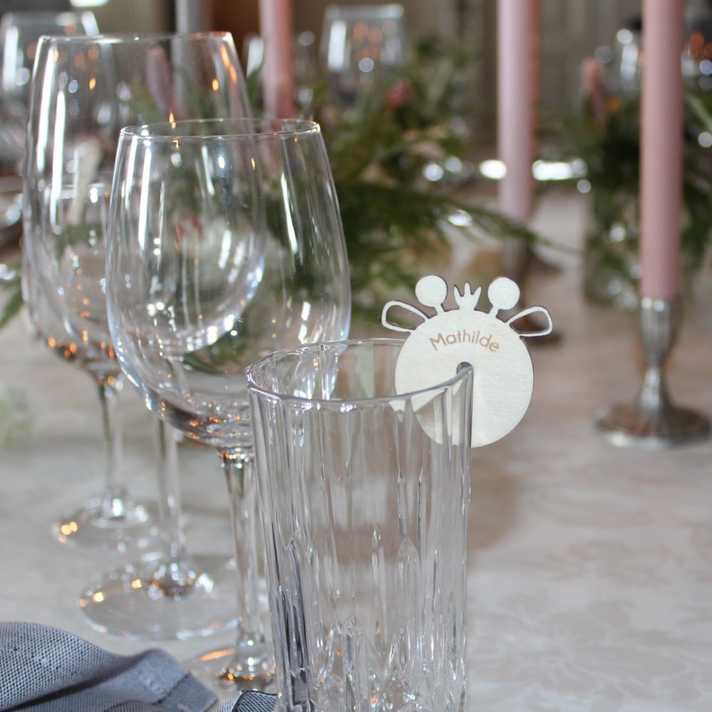 Bordkort Til Glas Træ Giraf