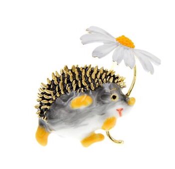 Broche Det Søde Pindsvin Hvid