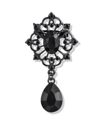 Broche Diamant Dråbe Sort