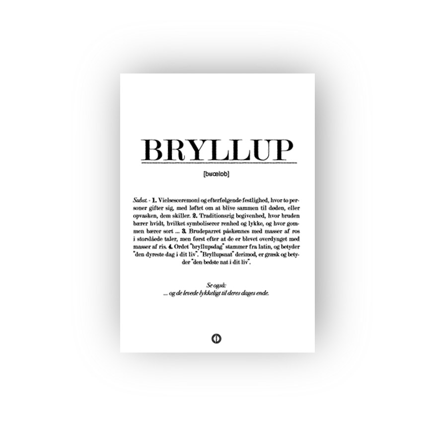 Bryllup Citatplakat Kort