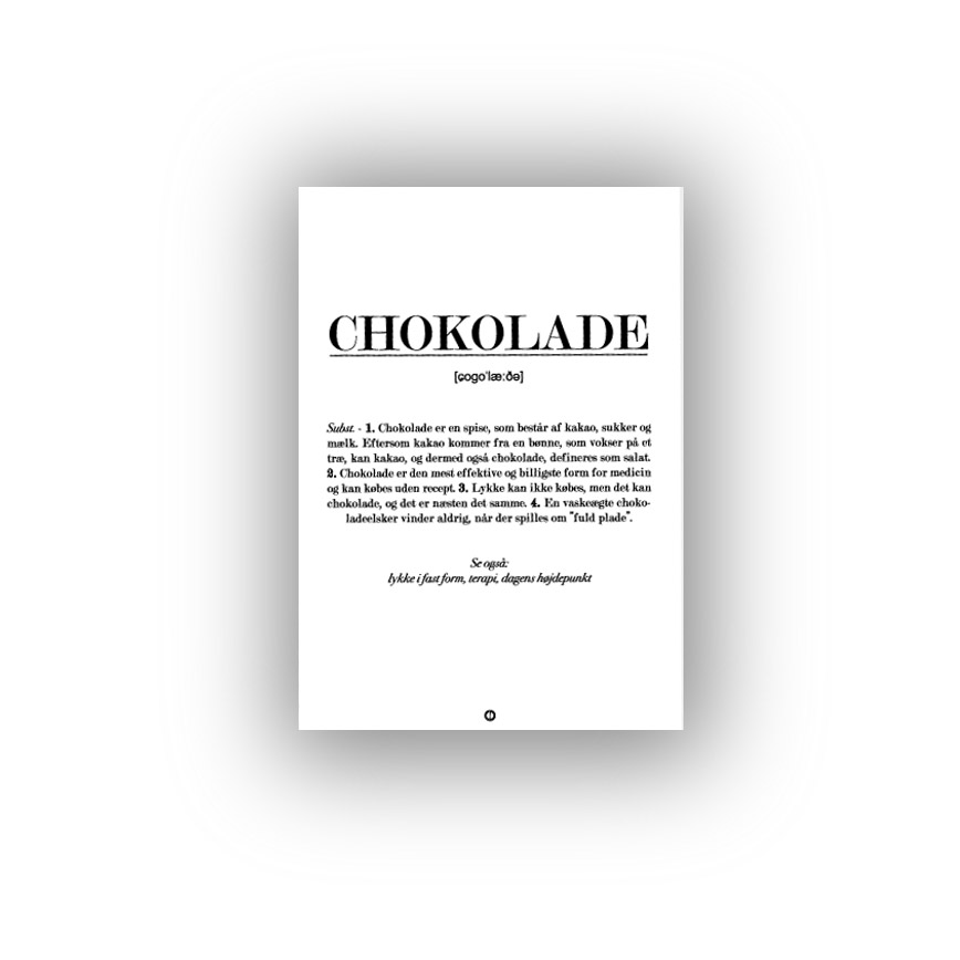 Chokolade Citatplakat Kort