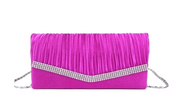 Fest Clutch Merleene Pink Diamant Sød Fest Taske Satin Med Glitrende Sten