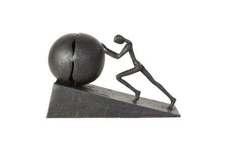 Figur Mand Skubber Kugle