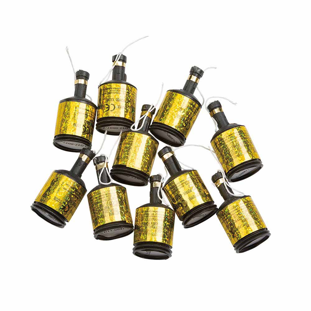 Flaske Party Poppers Stk Guld