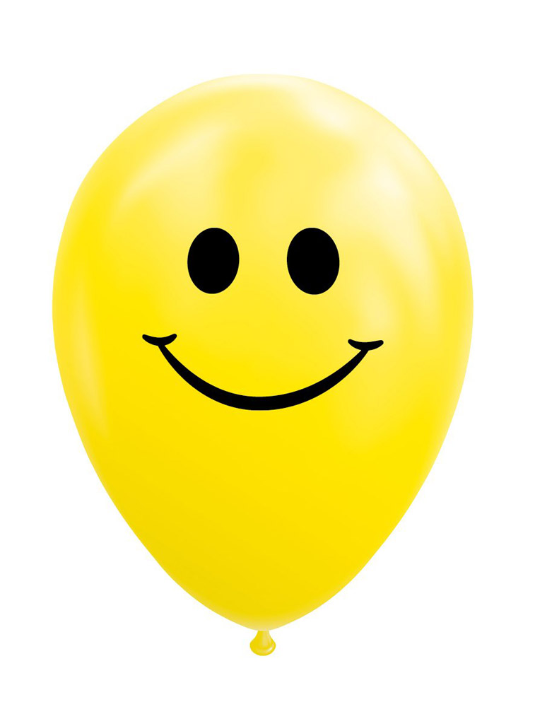 Gule Smiley Balloner Stk