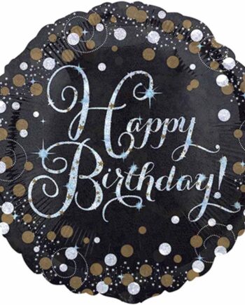Happy Birthday Folieballon Stk Sølv