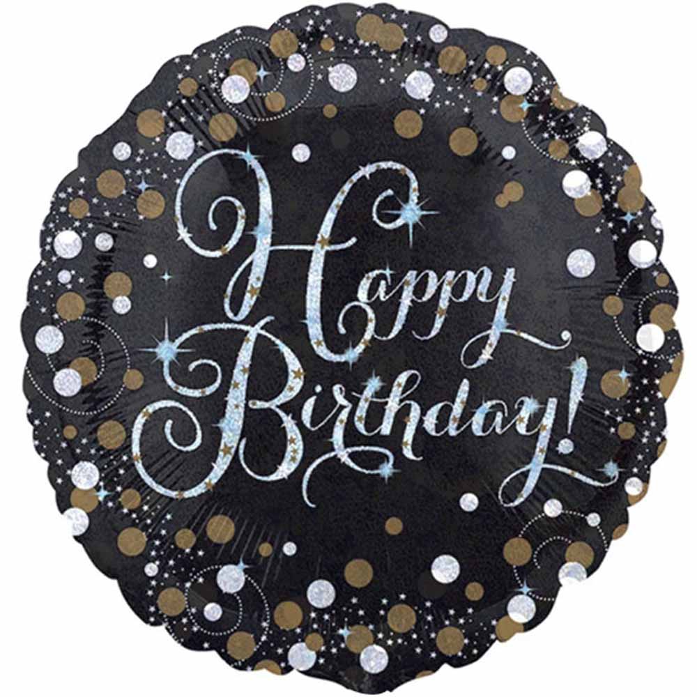 Happy Birthday Folieballon Stk Sølv