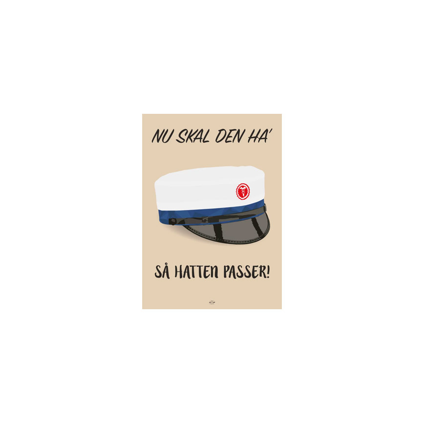 Hatten Passer Blå Citatplakat Kort