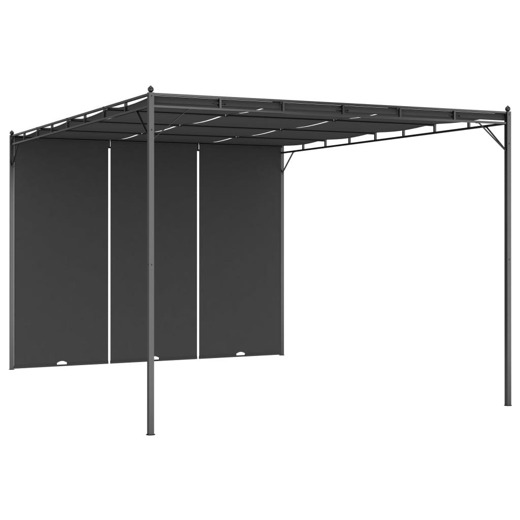 Havepavillon Med Gardin Antracitgrå