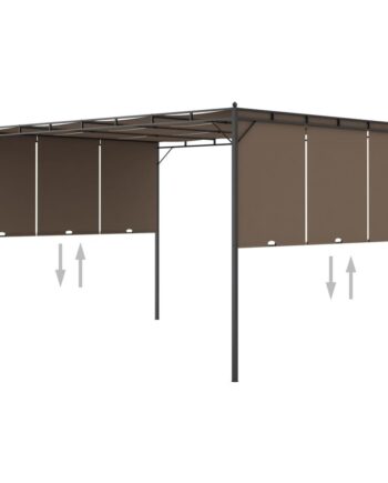 Havepavillon Med Sidegardin   Gråbrun