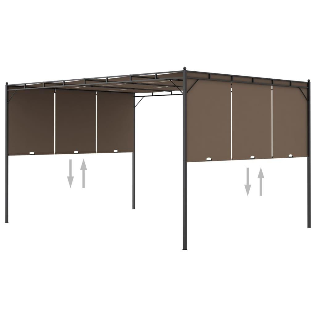Havepavillon Med Sidegardin Gråbrun