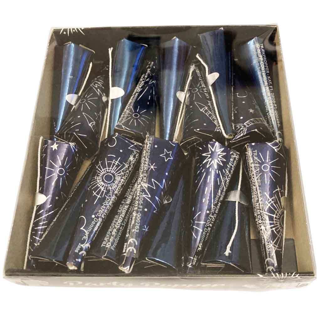 Kegle Party Poppers Stk Blå