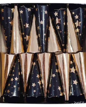 Kegle Party Poppers Stk Guld Sort