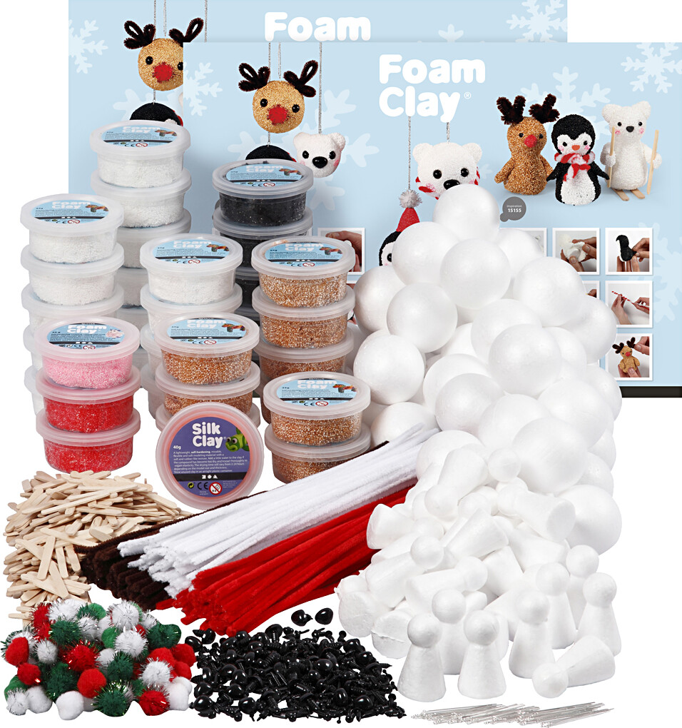 Klassesæt Til Polardyr Foam Clay Assorterede Farver