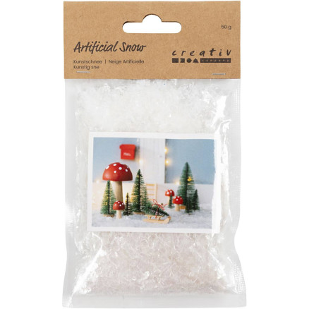 Kunstig Sne Hvid Glitter 50g