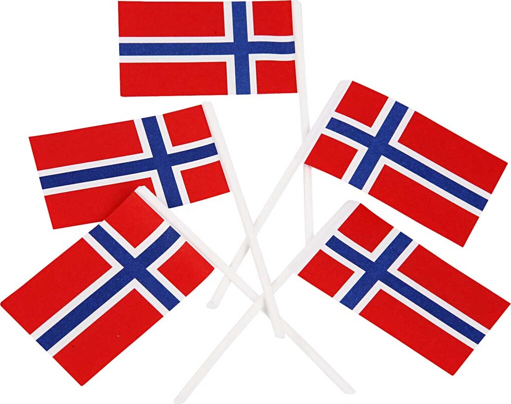 Lagkageflag Norsk Str 30x50 100 Stk