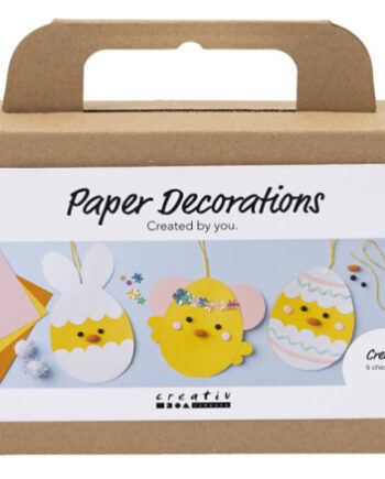 Mini Diy Kit Papirpynt Karton Med Pynt Sæt