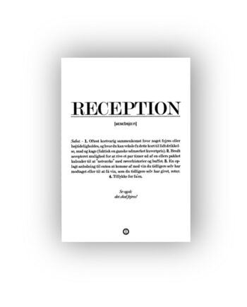 Reception Citatplakat Kort
