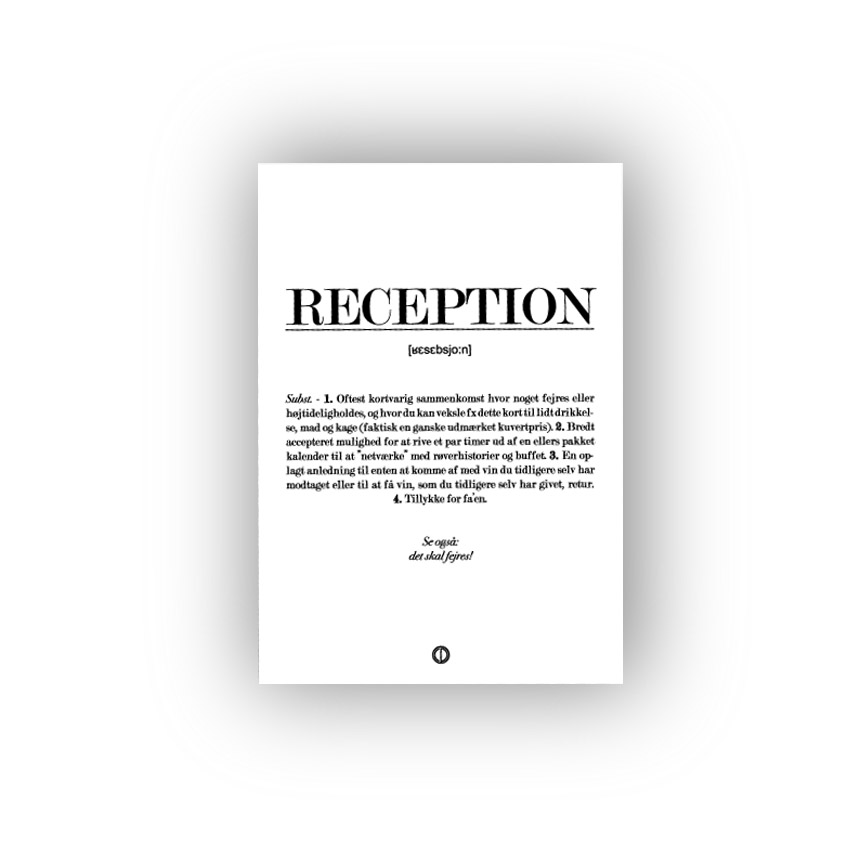 Reception Citatplakat Kort