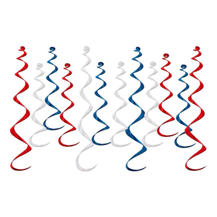 Røde Blå Hvide Swirls 12x